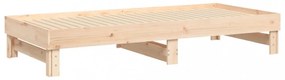 tömör fenyőfa kihúzható kanapéágy 2x(80x200) cm