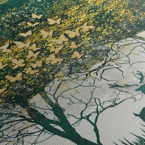 Kép - Szarvas a zöld erdőben (120x50 cm)