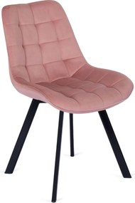 Szék rózsaszín színben, bársony kárpittal. RICK