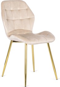 Krzesło LUCKY Kremowe Welurowe