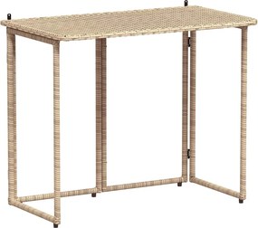 vidaXL bézs polyrattan összecsukható kerti asztal 90x51x75 cm