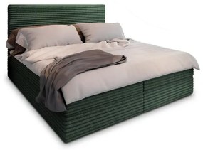 Kárpitozott boxspring ágy ISPIRA 140x200 cm zöld Matrac: Matrace Bonell pružinová