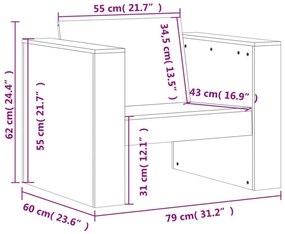 2 részes viaszbarna tömör fenyőfa kerti pihenőgarnitúra