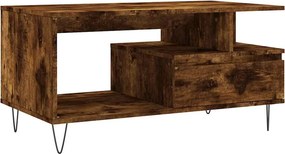 vidaXL füstös tölgy színű szerelt fa dohányzóasztal 90x49x45 cm