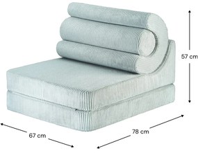 Mentazöld kordbársony gyerek fotel Flipster – Wigiwama