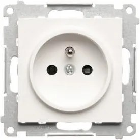 Földelt szimpla aljzat fehér matt Simon 55 TGZ1CZ.01/111