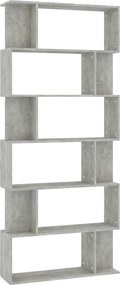vidaXL betonszürke szerelt fa könyvszekrény/térelválasztó 80x24x192 cm