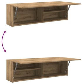 kézműves tölgy szerelt fa fali fürdőszobaszekrény 100x25x30 cm