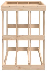 tömör fenyőfa kültéri rönktároló 108x52x74 cm