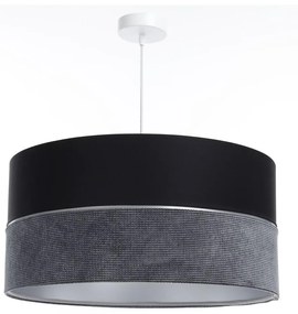 Csillár zsinóron TWIST 1xE27/60W/230V fekete/szürke/ezüst