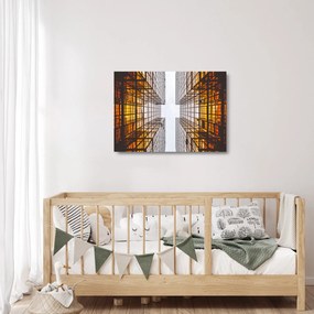 Felhőkarcoló képe (üvegen) (70x50 cm)