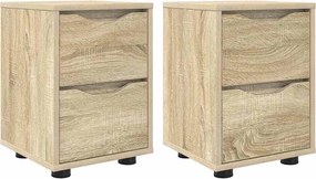 vidaXL Éjjeliszekrények 2 pcs Sonoma tölgy 30,5 x 30 x 43 cm Faanyag