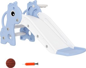 AIYAPLAY Gyermekcsúszda Kislányoknak Zyggőgőz Felszereléssel, Beltéri és Kültéri Műanyag Gyermekcsúszda Kertbe 1-3 Éveseknek, Kék | Aosom