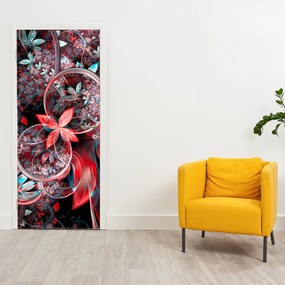 Fotótapéta ajtóra - Egzotikus virágok absztrakciója (95x205cm)