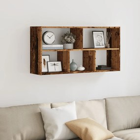 antik fa színű szerelt fa fali polc 100 x 25 x 50 cm
