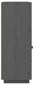 szürke tömör fenyőfa magasszekrény 100 x 40 x 108,5 cm