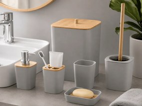 Fürdőszobai szett NATUREO 6 db, bambusz/szürke