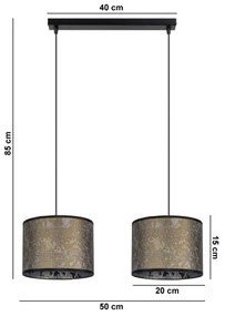 Csillár zsinóron REZO 2xE27/60W/230V arany