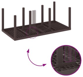 9 darabos kerti étkezőszett párnákkal Barna poly rattan