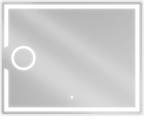 Mexen Onyx fürdőszobai tükör LED világítással és kozmetikai tükörrel 100 x 80 cm, LED 6000K, páramentes - 9813-100-080-611-00
