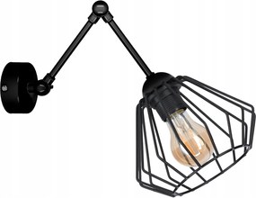 Wire csuklós fali lámpa, fekete LED-es