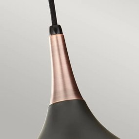 Feiss FE-BESO-P-M-DBZ -Kábelre szerelt BESO függőlámpa 1xE27/60W/230V átm.25,4cm fekete/rézszínű