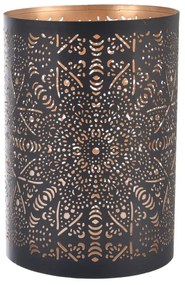 InDecor Fém gyertyatartó Mandala fekete, 13 x 13 x22 cm, L