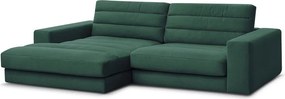 Zöld bársony sarokkanapé (bal oldali-heverő résszel) Sierra – Bobochic Paris