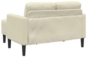 krémszínű műbőr 2 üléses kanapé L-alakú kanapéval 125 cm