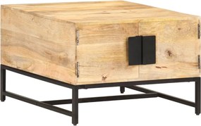 vidaXL tömör mangófa dohányzóasztal 67 x 67 x 45 cm