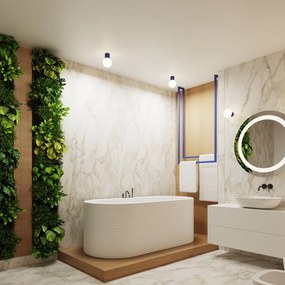 Sötétkék fali lámpa Orbital – Sollux