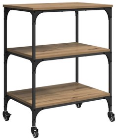 vidaXL Konyhai kocsi Artisan tölgy 60 x 41 x 76 cm Faanyag