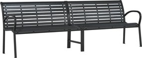 vidaXL fekete acél és WPC dupla kerti pad 231 cm