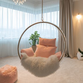 Függő fotel, átlátszó/arany/rózsaszín, BUBBLE NEW TYP 1