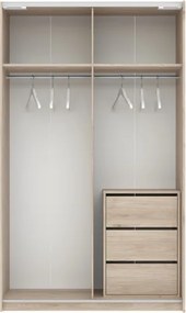 BERNO ruhásszekrény, 120 cm | Jackson hickory tölgy + Kasmír
