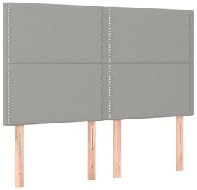 sötétszürke szövet rugós és LED-es ágy matraccal 140x190 cm