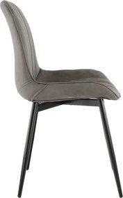 Szék, ekobőr világosszürke/fekete, HAZAL