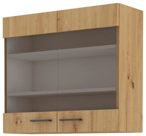 Felső konyhaszekrény Miraluna (artisan tölgy) (üveggel). 1062369