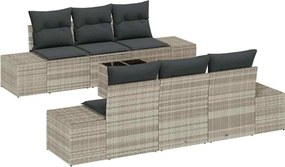 vidaXL Kerti Kanapé Szett párnával 8 pcs Világosszürke és Sötétszürke