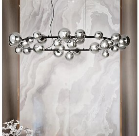 Ideal Lux - LED Csillár zsinóron PERLAGE 30xG9/3W/230V 143 cm fekete/füstös