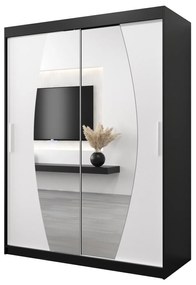 Ruhásszekrény 150 cm Eclipse (matt fekete + matt fehér). 1063403