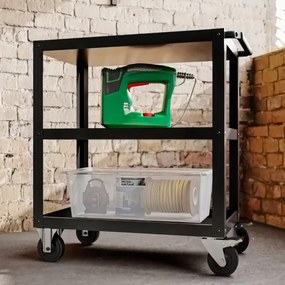 Szerszámkocsi HUGO, 700 x 816 x 400 mm, All Black: fekete