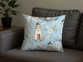 Pamut párnahuzat LIGHTHOUSE POLY 45x45 cm, kék