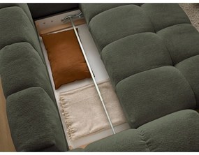 Zöld zsenília kinyitható-tárolóhelyes sarokkanapé (jobb oldali-L alakú) Everest – Bobochic Paris