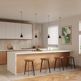 Sollux SL.0963 - Csillár zsinóron QUBIC 1xE27/60W/230V beton/fa fekete