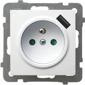 Fali elektromos aljzat USB-vel Ospel, fehér