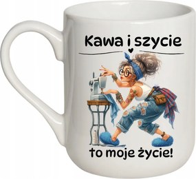 Bögre Kávé és varrás az életem Ajándék varrónőnek 330 coffee fehér