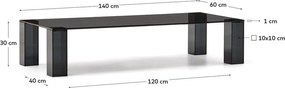 Sötétszürke üveg dohányzóasztal 60x140 cm Adularia – Kave Home