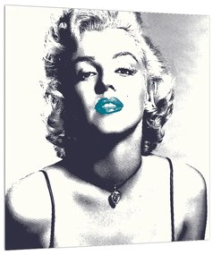 Marilyn Monroe képe- kék ajkú (30x30 cm)
