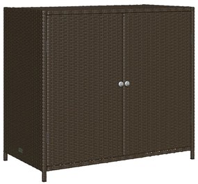 Barna polyrattan kerti tárolószekrény 83x45x76 cm